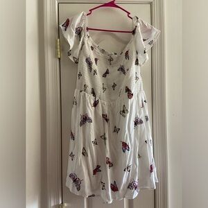 White sundress with butterflies